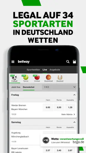 Betway Sportwetten screenshot