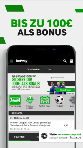 Betway Sportwetten screenshot