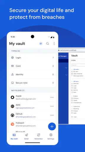 Bitwarden Passwortmanager screenshot