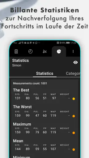 Blutdruck screenshot