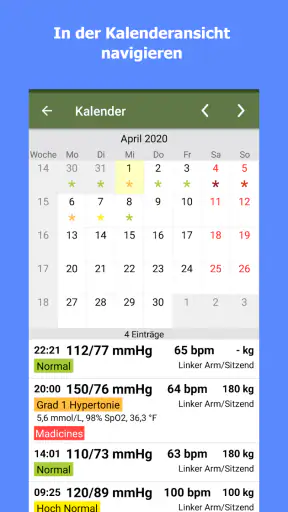 Blutdruck-Tagebuch screenshot