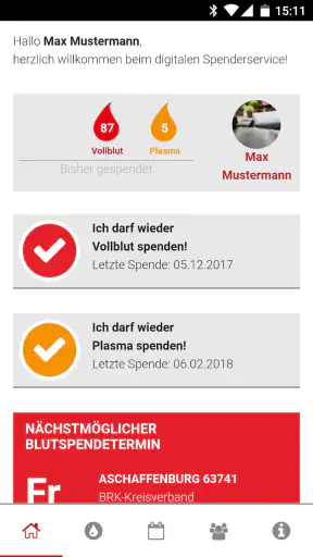 Blutspende - Spenderservice screenshot