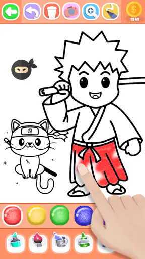 Boys Ninja Coloring & Memory screenshot