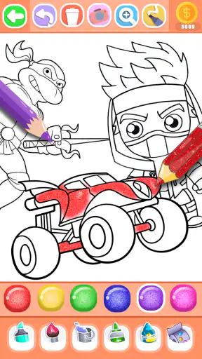 Boys Ninja Coloring & Memory screenshot