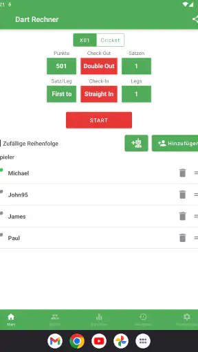 Dart Rechner App Punkte Zähler screenshot