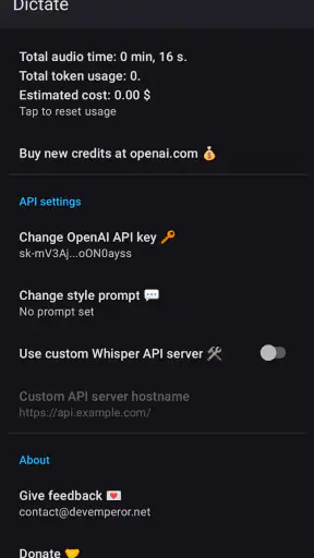 Dictate Keyboard (Whisper AI) screenshot