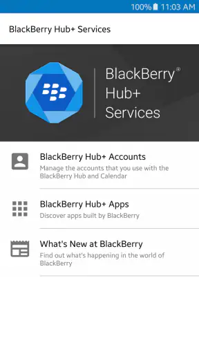 Dienste des BlackBerry Hub+ screenshot