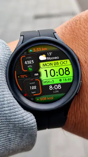 DIGI MONODARK WS74 Watch face screenshot