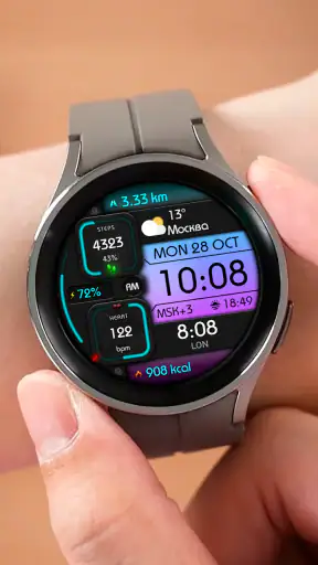 DIGI MONODARK WS74 Watch face screenshot