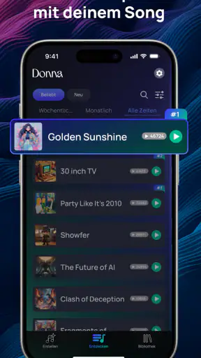 Donna KI Lied Musik Generator screenshot