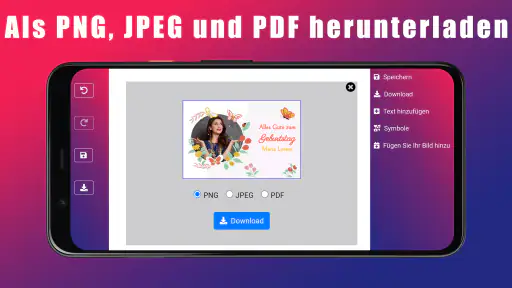 Einladungskarte zum Geburtstag screenshot