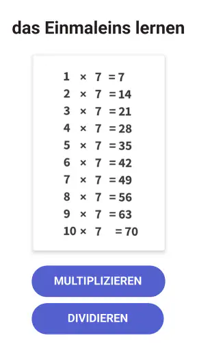 Einmaleins Mathe - Trainer 1x1 screenshot