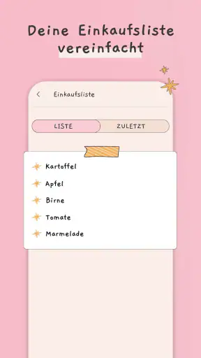 Essensplan erstellen, vorlage screenshot
