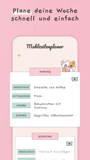 Essensplan erstellen, vorlage screenshot
