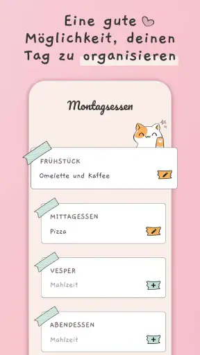 Essensplan erstellen, vorlage screenshot