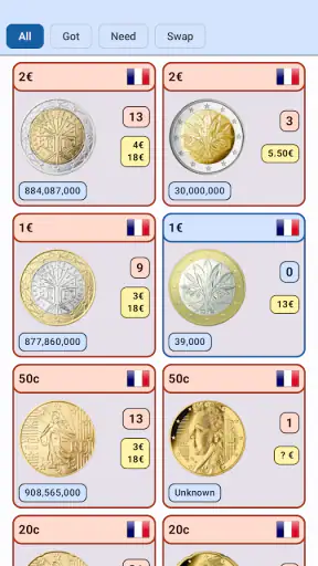 Euro-Münzsammlung screenshot