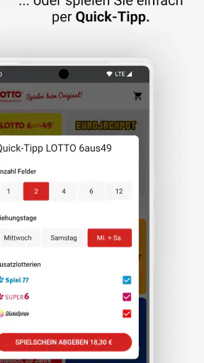 Eurojackpot und LOTTO spiele‪n screenshot