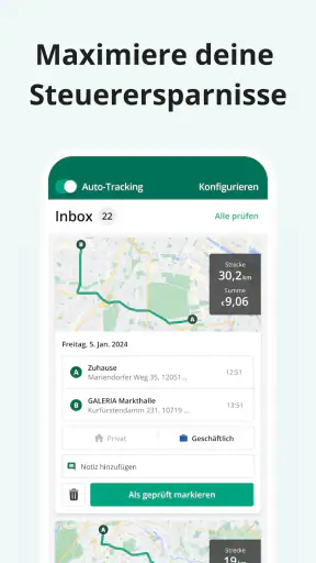 Fahrtenbuch von Driversnote screenshot