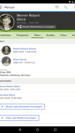 FamilySearch – Stammbaum screenshot