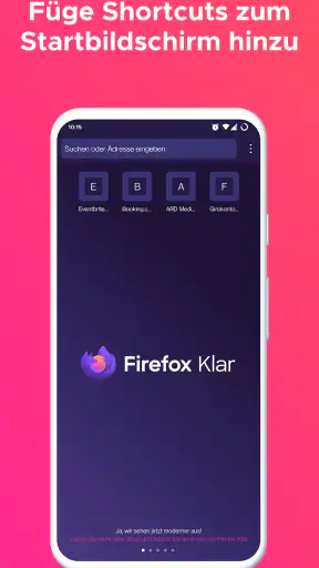 Firefox Klar Browser screenshot