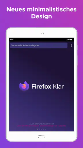 Firefox Klar Browser screenshot