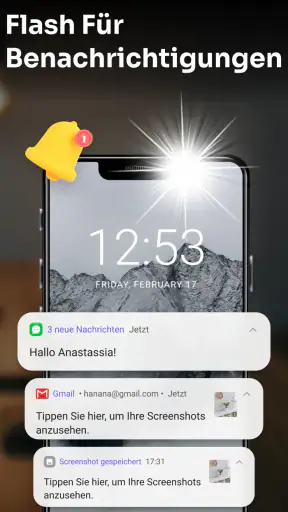 Flashlight : SMS & Call Alert screenshot