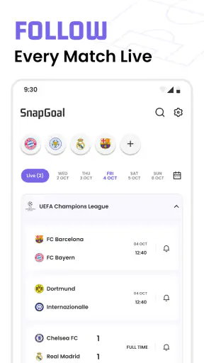 Football Live Scores: SnapGoal screenshot