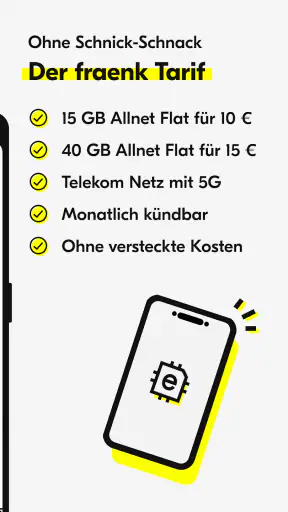 fraenk: Die Mobilfunk App screenshot