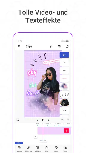 Funimate Videobearbeitung App screenshot