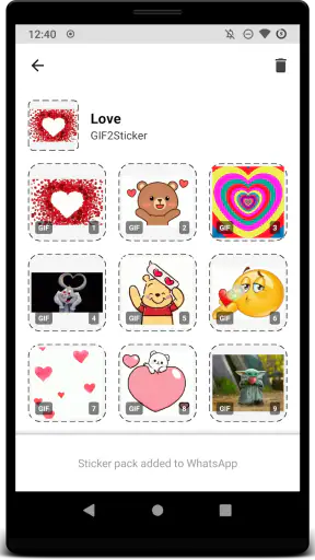 GIF2Sticker Animated Stickers screenshot