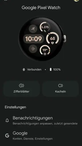 Google Pixel Watch screenshot