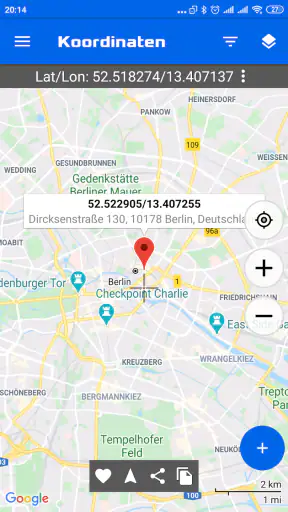 GPS-Koordinatenkarte screenshot