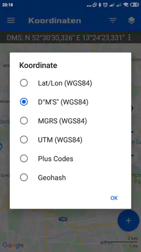 GPS-Koordinatenkarte screenshot
