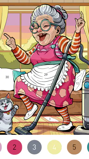 Granny Color By Number Game screenshot