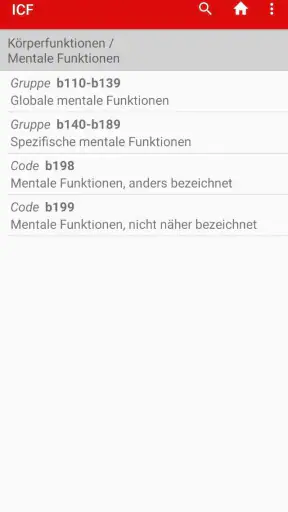 ICF Codes screenshot