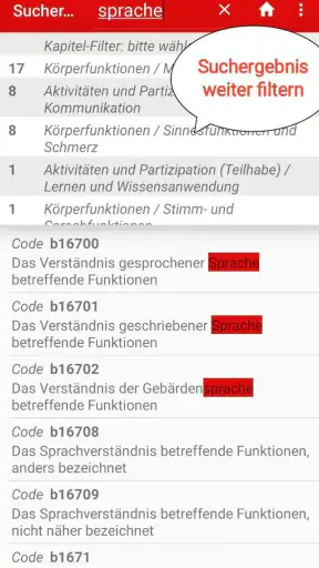 ICF Codes screenshot