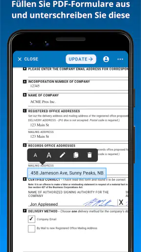 JetSign PDF unterschreiben screenshot