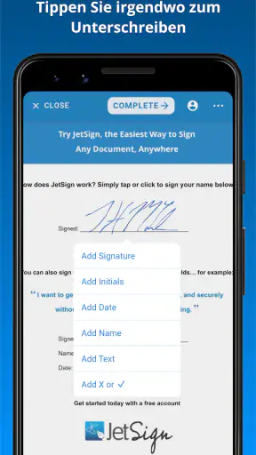 JetSign PDF unterschreiben screenshot
