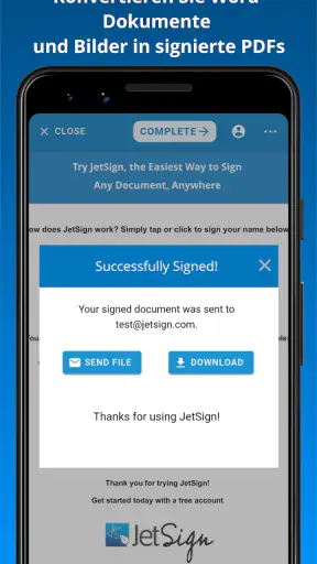 JetSign PDF unterschreiben screenshot
