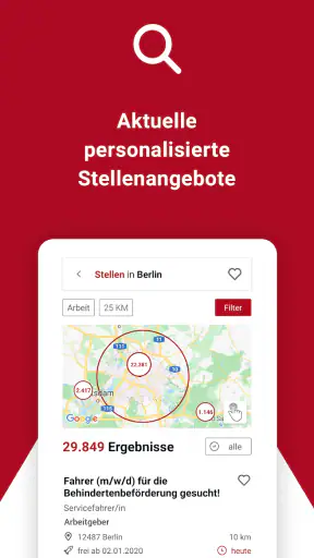 Jobsuche – die Jobbörse der BA screenshot
