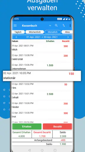 Kassenbuch - tägliche ausgaben screenshot