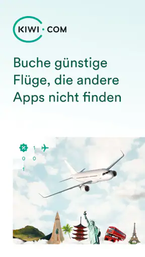 Kiwi.com – billig Flüge buchen screenshot