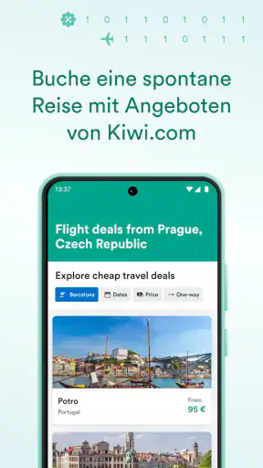 Kiwi.com – billig Flüge buchen screenshot