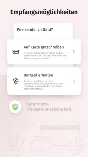 Korona Online-Geldtransfer screenshot