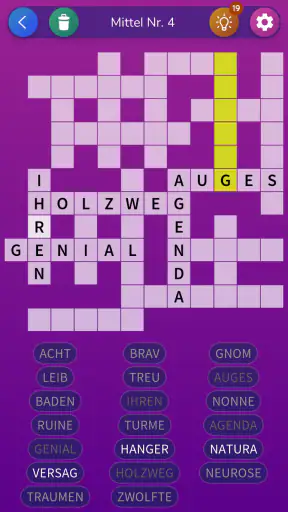 Kreuzgitter Worträtsel screenshot