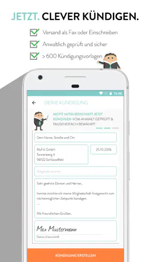 Kündigung - Verträge kündigen screenshot