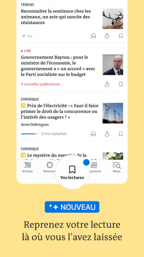 Le Monde, Actualités en direct screenshot