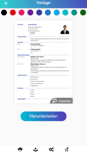 Lebenslauf erstellen Bewerbung screenshot