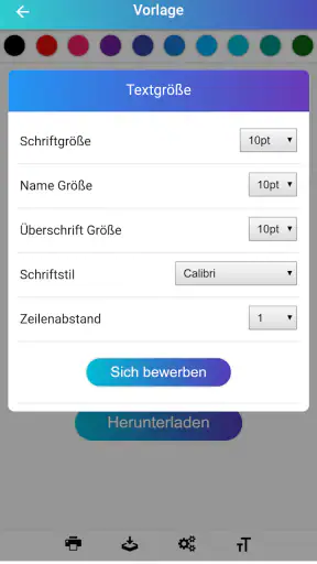 Lebenslauf erstellen Bewerbung screenshot