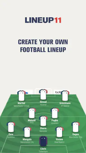 LINEUP11: Fußballaufstellung screenshot